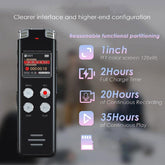 Portable HD Noise-Cancelling Voice-Activated Digital Voice Recorder For Conferences
